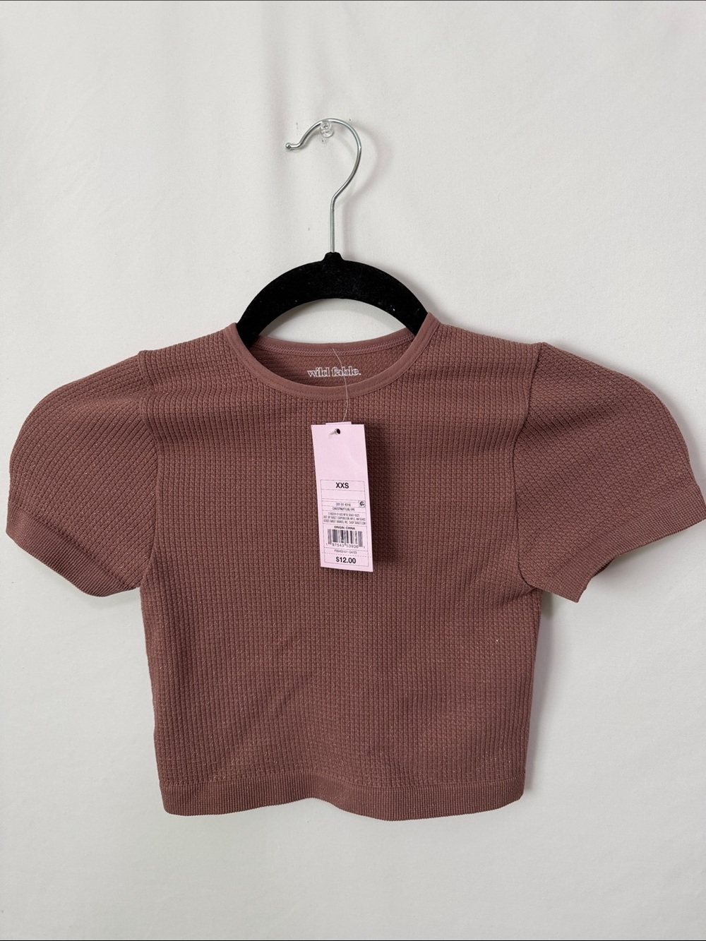 NWT wild fable Ribbed  Crop Top - Mauve Brown